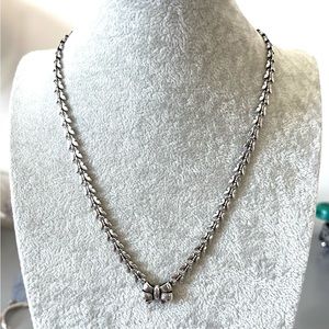 Cute Silver Bow Necklace